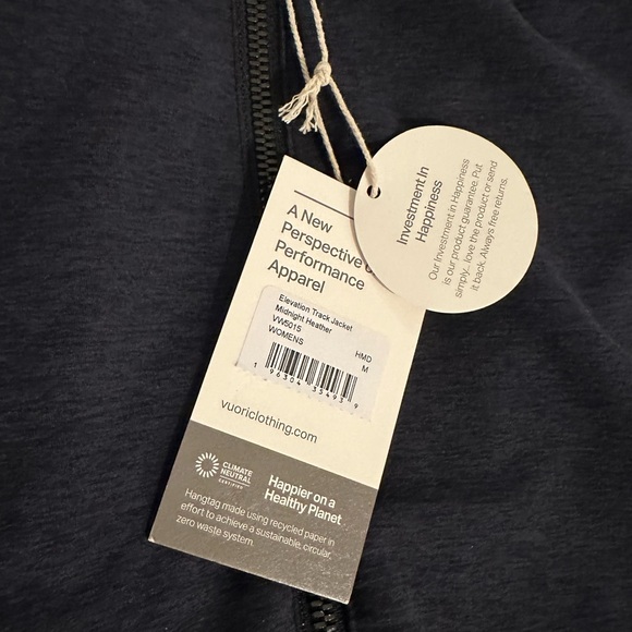 NWT Vuori Elevation Track Jacket in Midnight Heather Size Medium - Picture 5 of 8